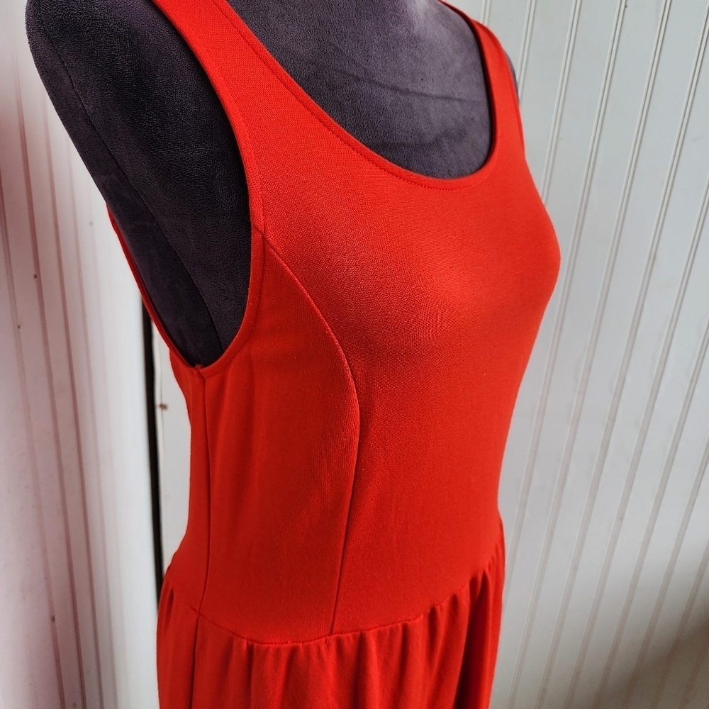 Kensie Womens Red Black Fit And Flare Dress Sleeveless Stretch Zip Back Sz M - Picture 8 of 15